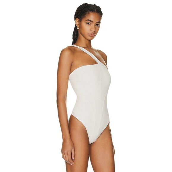 LE ORE One Shoulder Bodysuit in Canvas XSmall New Womens One Shoulder Tank Top - Picture 4 of 9